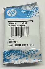 Genuine HP 63 Black Ink Cartridge F6U62A NEW SEALED Expiration 6/2026