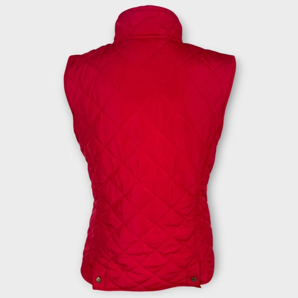 Kenar Womens Medium Red Snap Front Quilted Vest Polyester - Image 2 of 4