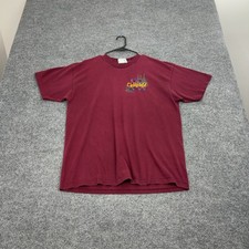 Vintage Lee T Shirt Mens XL Maroon Chatfield Embroidered Plaid Logo Made In USA