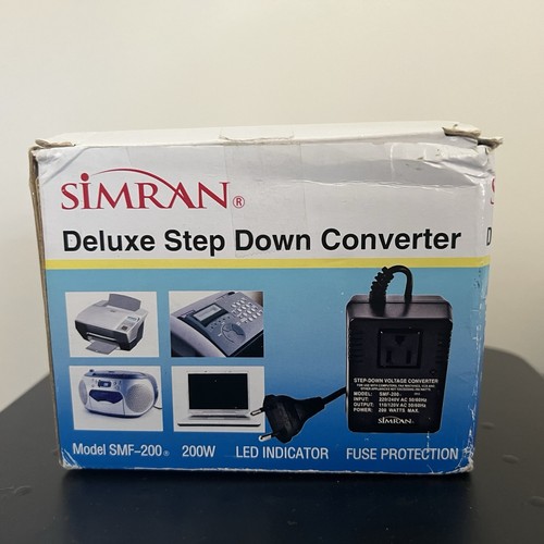 Simran SMF-200 Deluxe 200 Watt Step Down Voltage Converter For European Travel - Picture 1 of 5
