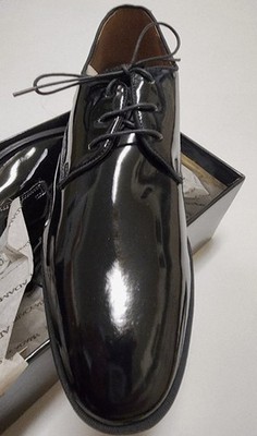 Stacy Adams Carl Black Patent Leather Lace-Up Derby Dress Shoes 11.5 M 23017