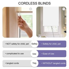 Joydeco Custom Classic Blackout Roller Shades 22x75 Cordless Inside Mount