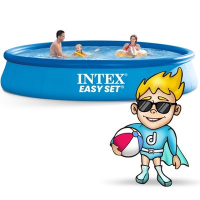 Intex Easy Set Pool 457x84 cm 15in1 Set mit Filterpumpe Abdeckplane
