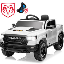 Dodge Ram 1500 Ride On Toy 12V Remote Control Electric Car w/ Bluetooth RHO