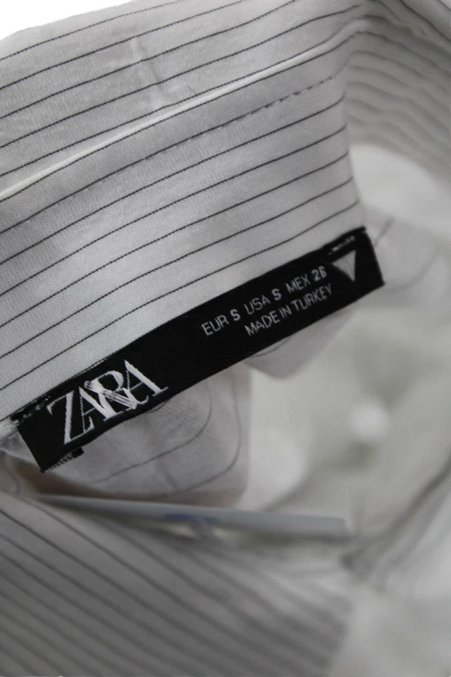 Top corto a rayas con botones blanco manga larga talla S de Zara para mujer Foto 4 de 4