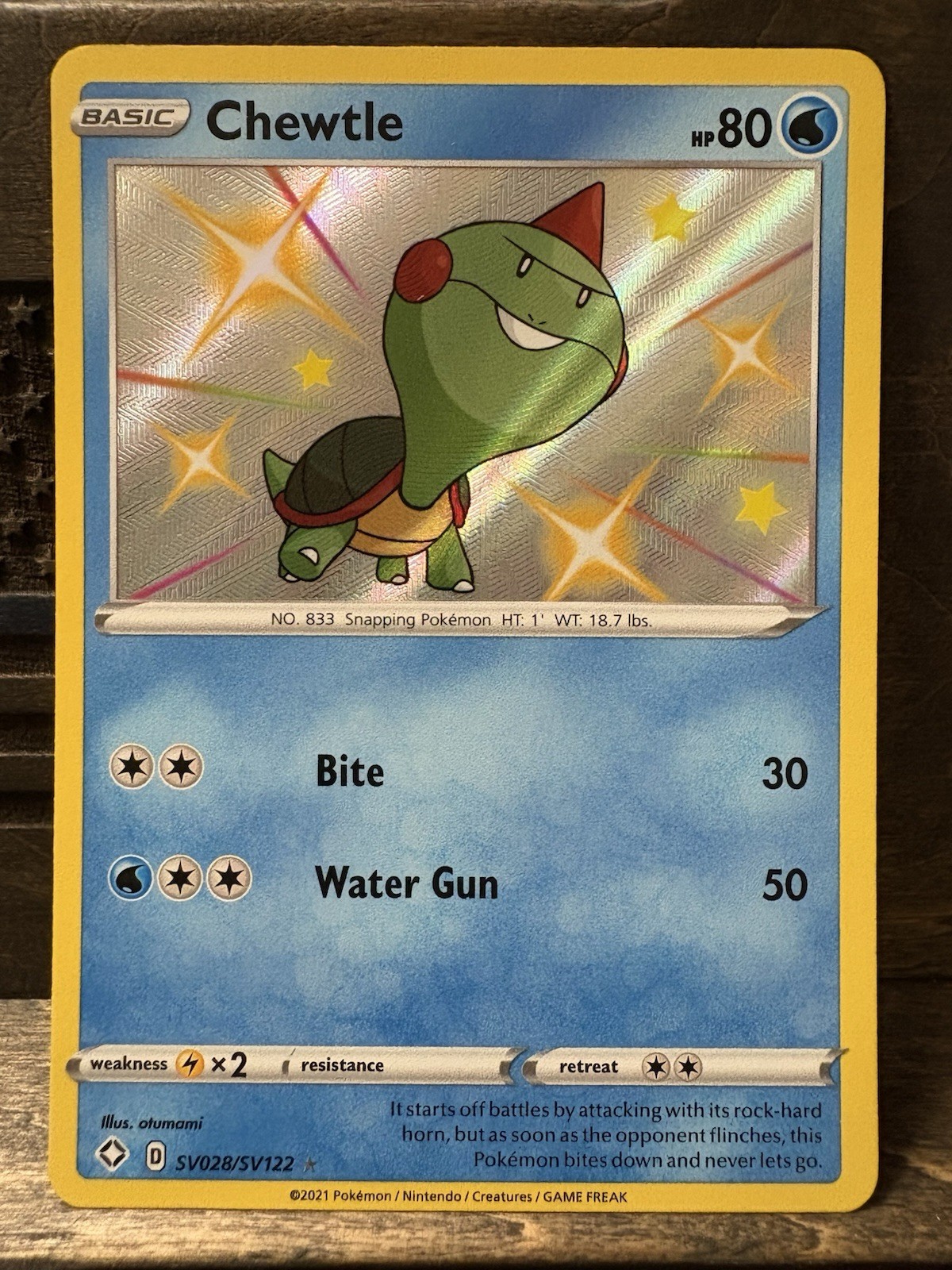 Chewtle (SV028/SV122) Shiny Holo Rare Shining Fates: Shiny Vault NM Pokemon TCG