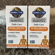 (2) Garden Of Life Daily Care 25 Billion CFU Probiotics 30 Count - 08/26 FRESH!