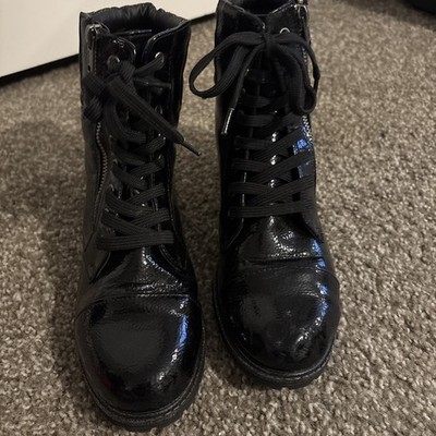 Justice Girl Black Ankle Boots Girls Size 7  Studded Black Booties Shoes