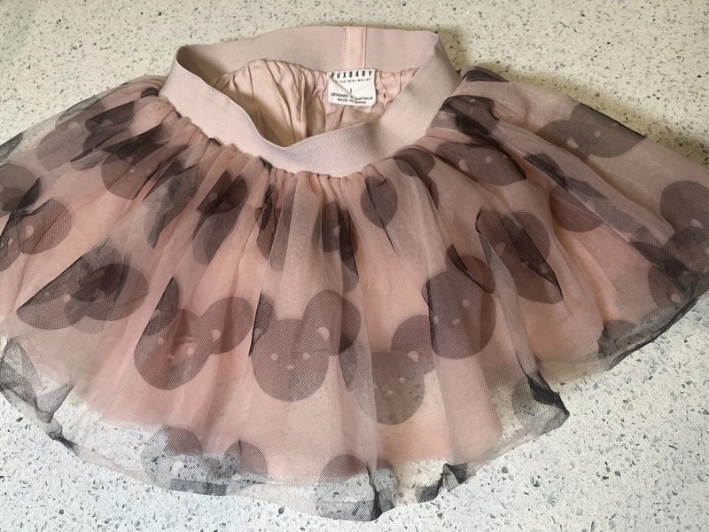 Huxbaby Tea Rose Pink Little Mouse Tutu Size 2 Toddler Girl Ballet Tutu