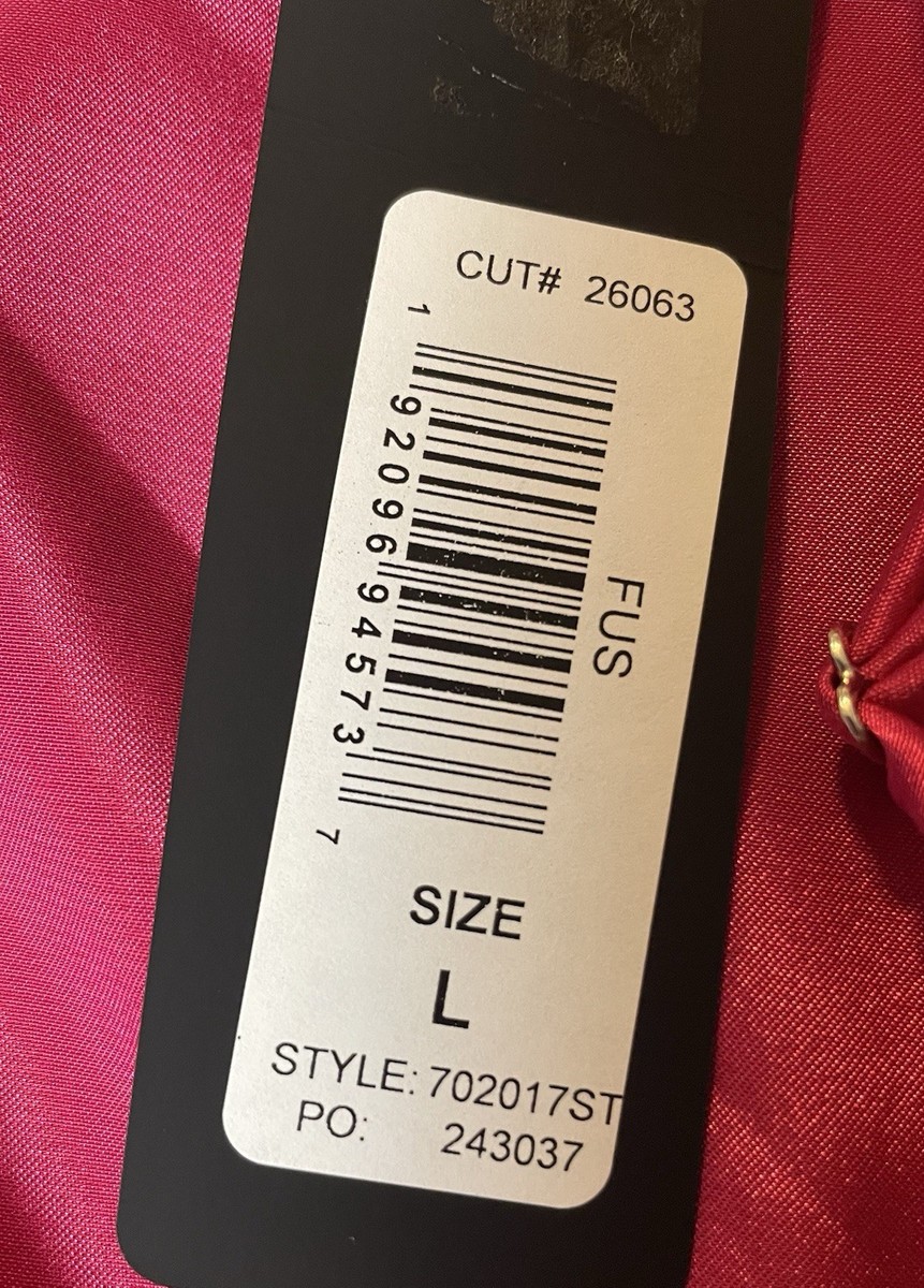 Vtg Bebe Satin Slip Dress Women's L USA Made Cowl Neck Fuchsia