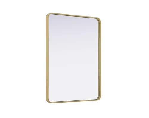 Elegant Decor Contour Metal Rectangle Mirror 30X40" Brass - Picture 4 of 11