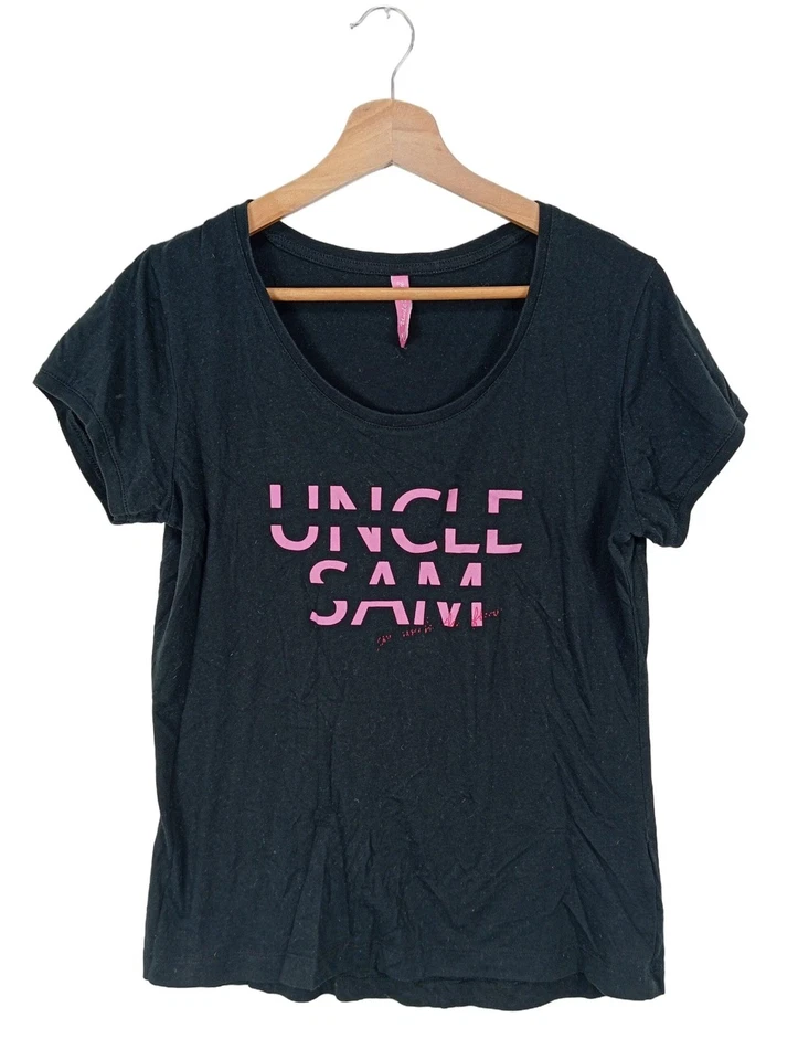 UNCLE SAM T-shirt imprimé Dames Haut T EU 38 noir style décontracté - Photo 1/4