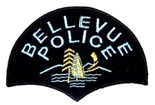 BELLEVUE WASHINGTON WA Police Patch VINTAGE OLD MESH GOLD MYLAR 2N