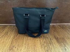 Borsa donna Lacoste nera con righe verdi
