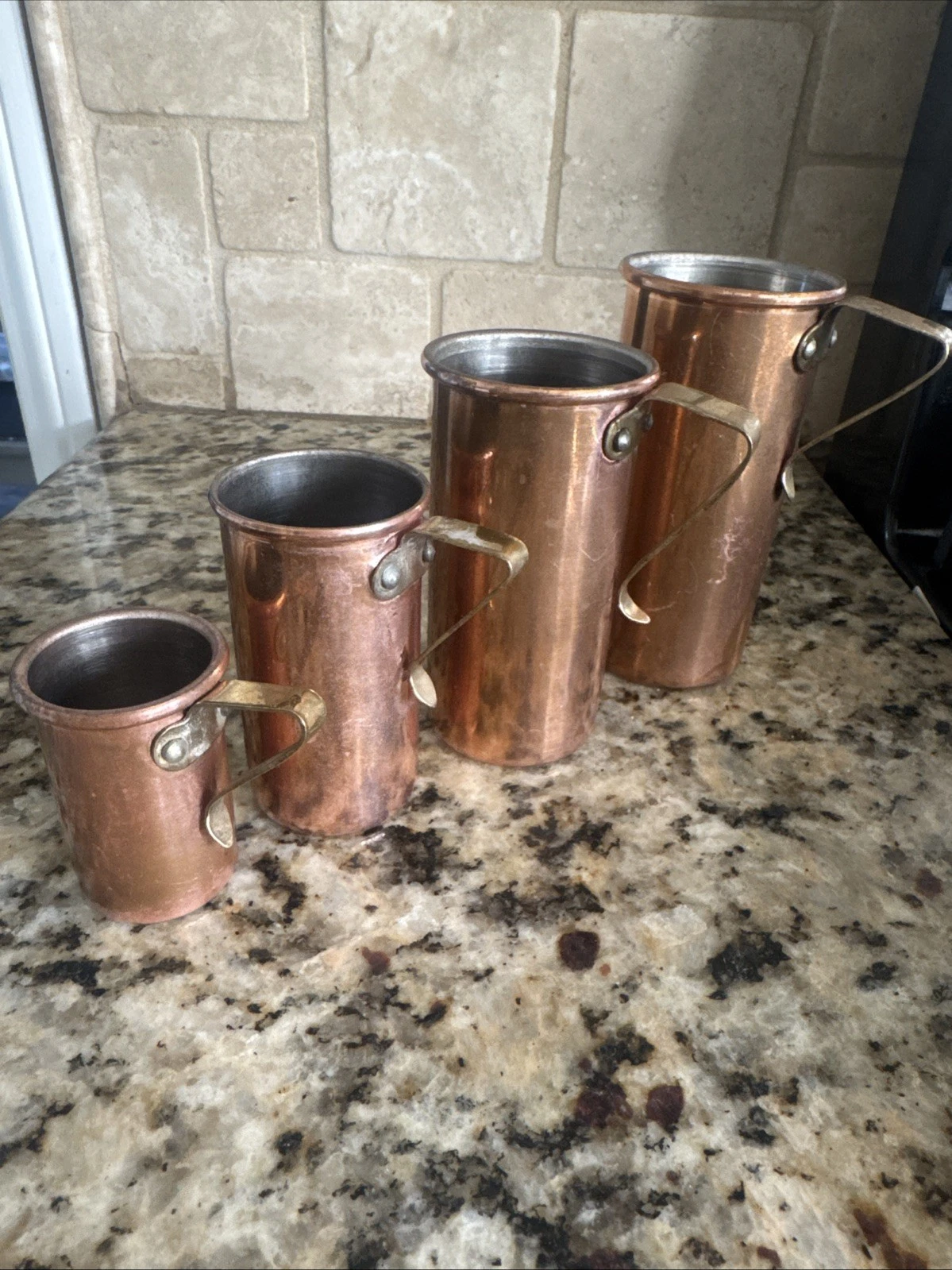 VINTAGE Set of 4 Copper Stackable Measuring Cups Brass Revere Ware
Opens in a new window or tab