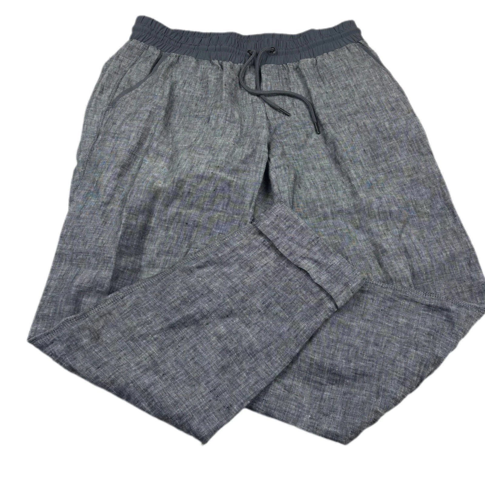 Athleta Gray Linen Cropped Capri Pants Size 4