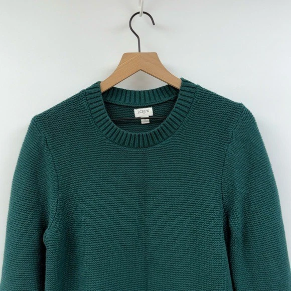 J. Suéter Pullover Crew Marnie Cuello Redondo Tejido Acanalado Verde Esmeralda Grande Foto 3 de 4