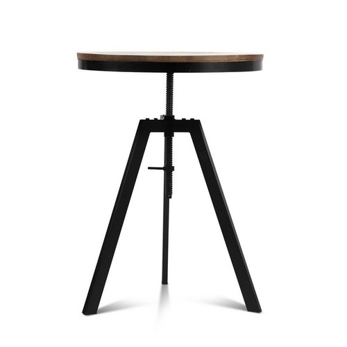 Artiss Vintage Bar Table Dining FERRUM Retro Industrial Metal Wooden Café Coffee - Picture 3 of 6