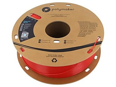 PB01004 Filament: PET-G 1,75mm rot 230-240°C 1kg Temp.Tisch: 70-80°C POLYMAKER