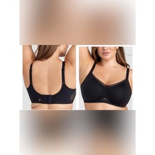Honeylove Bra Black Crossover Liftwear Wire Free Smoothing Comfort 1X 40C 40D