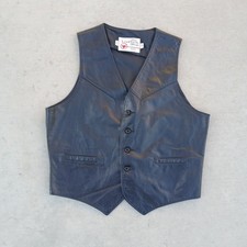 Vintage 70's Sears The Leather Shop Black Vest Size 44
