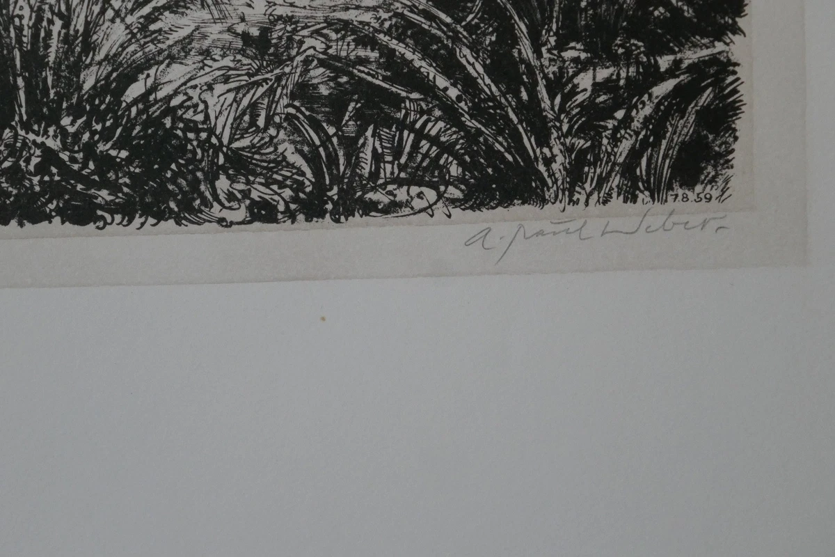A. Paul Weber, Lithographie 1959, signiert, Otti und Ottchen