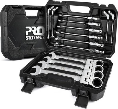 Prostormer 14 Piece Metric Flex Head Ratcheting Wrench Set