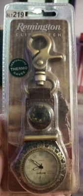 Sealed REMINGTON Quartz Pocket Watch W/BELT HOOK Thermometer 38-219 Thermo Gauge