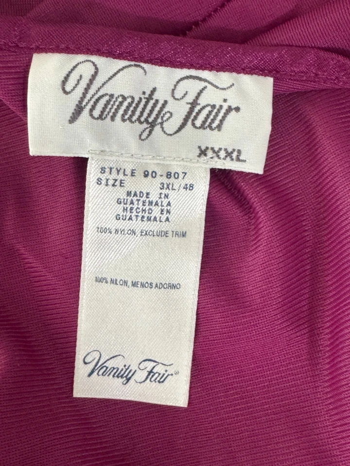 Top Vanity Fair para mujer talla grande 3XL 48 botones vino nailon estilo #90-807 Foto 4 de 4