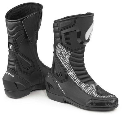 EVO ARROW SHAPE MOTORCYCLE RACING BOOTS Black/White