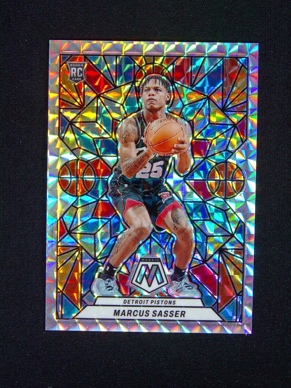 2023-24 Panini Mosaic Marcus Sasser #21 RC Rookie Stained Glass Case Hit SSP