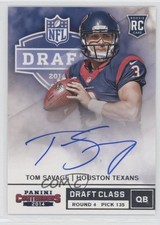2014 Panini Contenders Draft Class Auto RPS Tom Savage #RDA-TS Auto 5h9