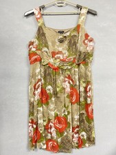 Le Bos Women's Dress 22W Plus Size Green Floral Flowy Lined Sleeveless Resort