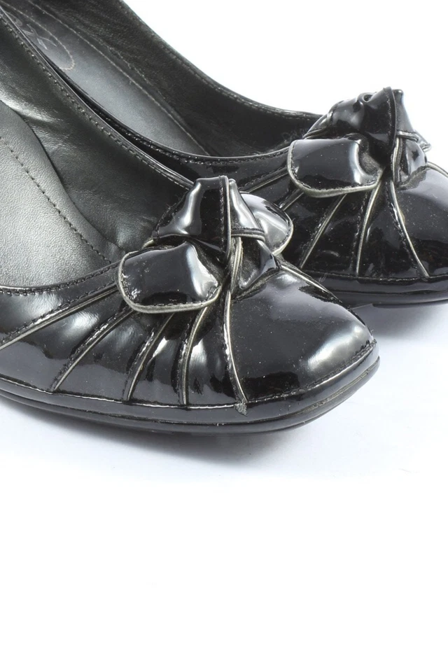 GEOX Zapatos de cuña Mujeres Tacones Talla EU 37.5 negro look efecto mojado - Imagen 3 de 4