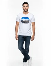 Boss men's t shirt size M white logo