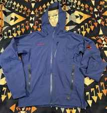 Mammut Dry Tech Premium Full-Zip Waterproof Hiking Jacket Men Large