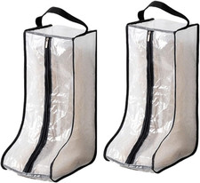 Portable Women'S Tall/Short Boot Storage Bags - 2 Pack Waterproof Transparent Tr