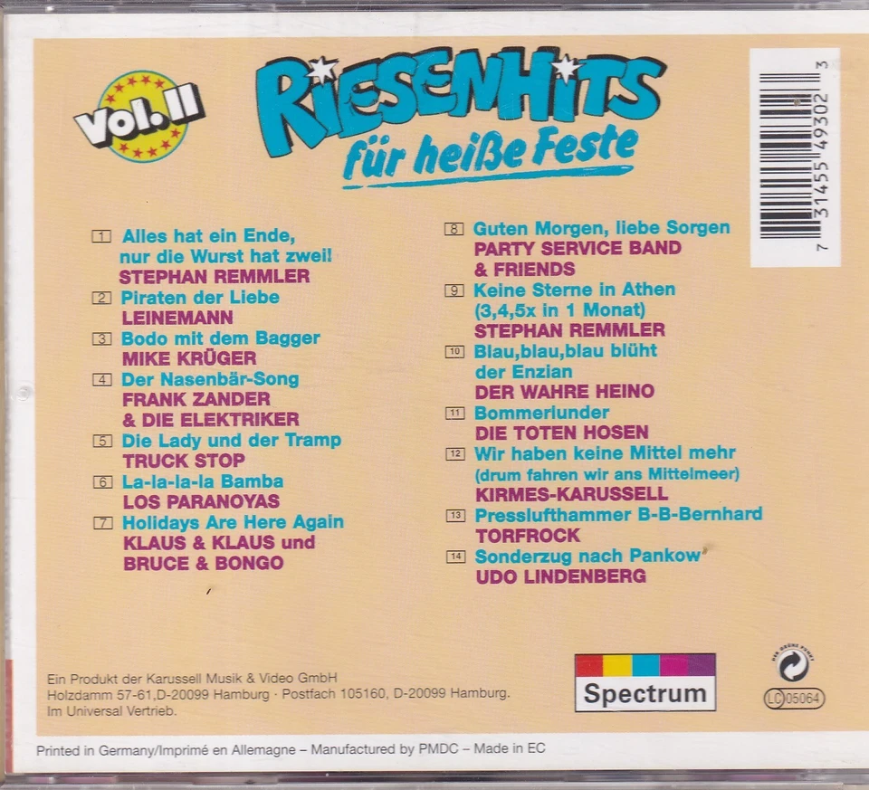 Riesen Hits für heiße Feste - Vol. II -CD-605- nahezu neuwertig - Bild 2 von 2