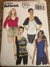 BUTTERICK B5856 - LADIES DAY or EVENING 4 STYLE TOP PATTERN LG-XXL FF