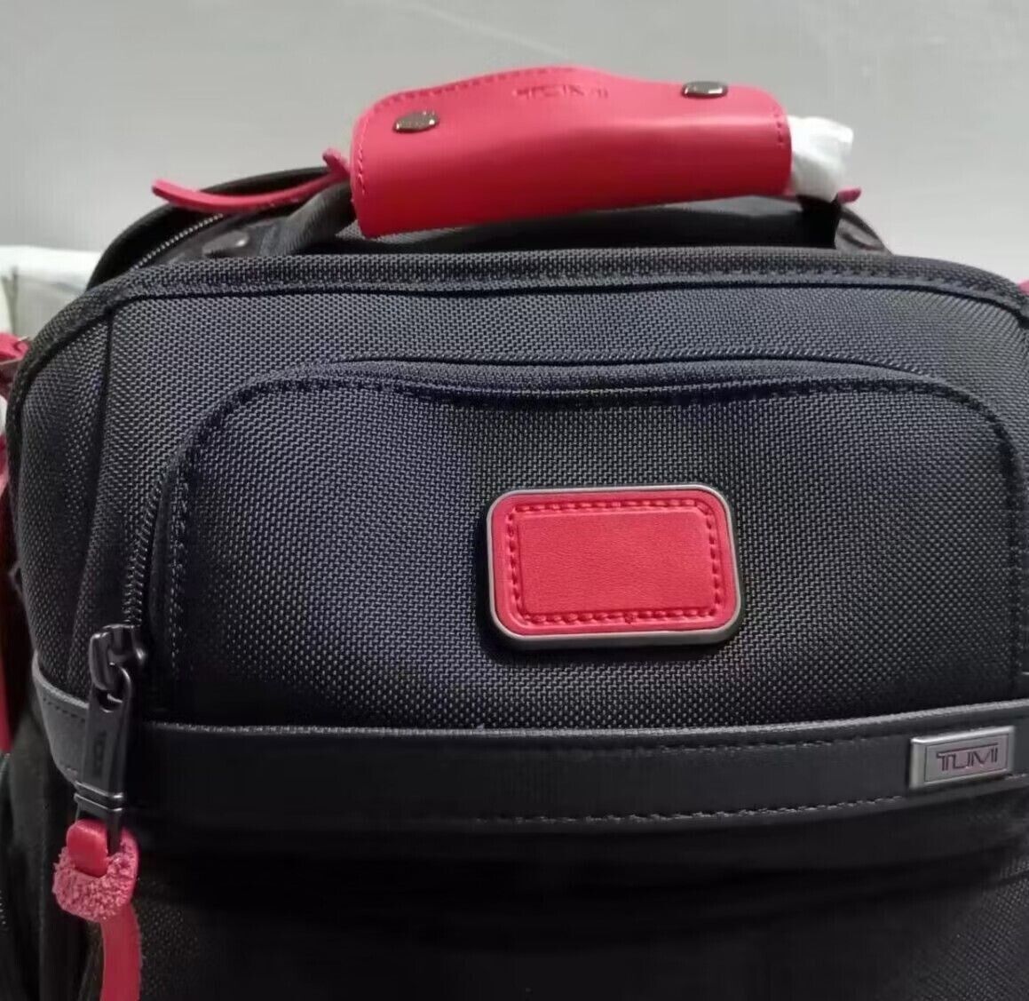 TUMI ALPHA3 Brief Pack Backpack Black Ballistic Nylon Red TUMI ALPHA3 Brief Pack Backpack Black Ballistic Nylon Red
