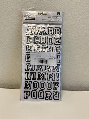 American Crafts Thickers Stickers Letterman Flocked Letter Stickers - 3 Pack