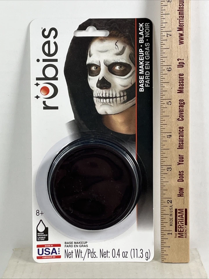 Maquillaje Base Color Negro y Lavable al Agua Hecho en USA por Rubies Foto 3 de 4