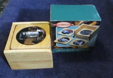 Sears Craftsman Beechwood 6 Coaster Set & Holder M48604 1930's 1970 Tools In Box