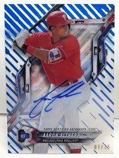 Aaron Altherr 2018 Topps High Tek on-card Autograph Auto Blue Rainbow Foil #d/75