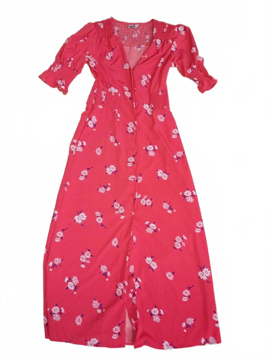 asos red embroidered dress ASOS EDITION eyelet wide sleeve plunge midi dress in red