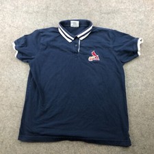 Vintage St Louis Cardinals Polo Shirt Womens Large Short Sleeve Embroidered Logo