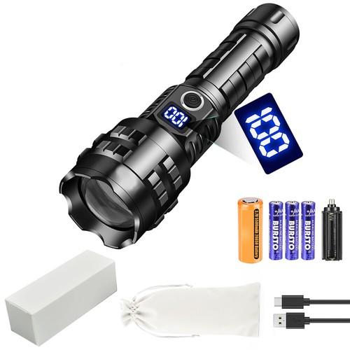 Super hell Taschenlampe LED 15000LM Taktisches Fackel 26650 Akku 5 Lichtmodi A++ - Bild 2 von 13