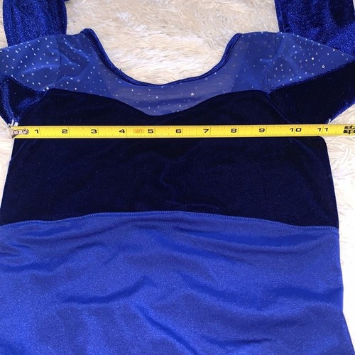 Future Star by Capezio | Cobalt Blue Velvet-Accent Long-Sleeve Leotard S/Ch gym - Picture 12 of 14