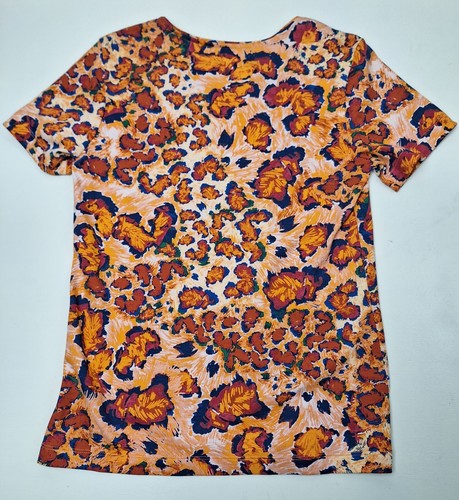 Neu mit Etikett! Rebecca Malone Kurzarm Oberteil Shirt Orange & Rost Damen Größe Small - Bild 2 von 7