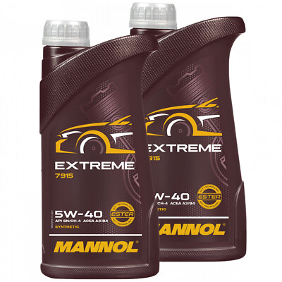 2x 1 Liter Motoröl Öl Oel Mannol 5W-40 Extreme API SN/CH-4 Porsche Renault Fiat